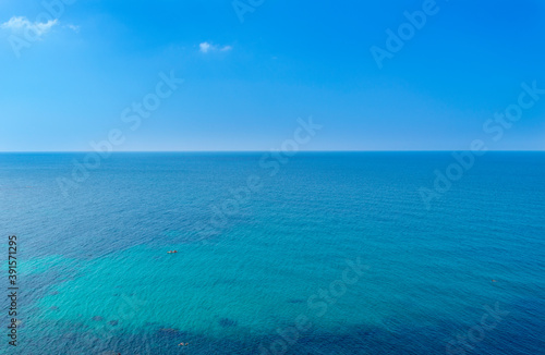 Beautiful sea coast with turquoise water and rocks in Fiolent Cape  Crimea. Summer seascape  famous travel destination