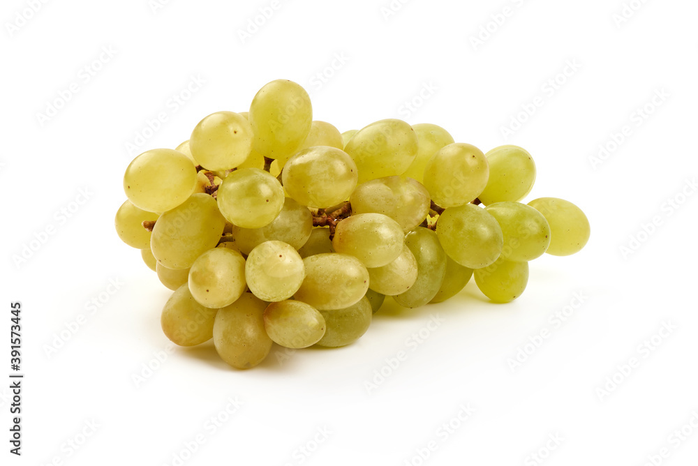 Ripe green grape, isolated on white background