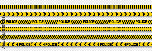 Vector Police stripes border. Black and yellow Line Police. Barricade tape. Caution lines. Vector illustration © smile3377