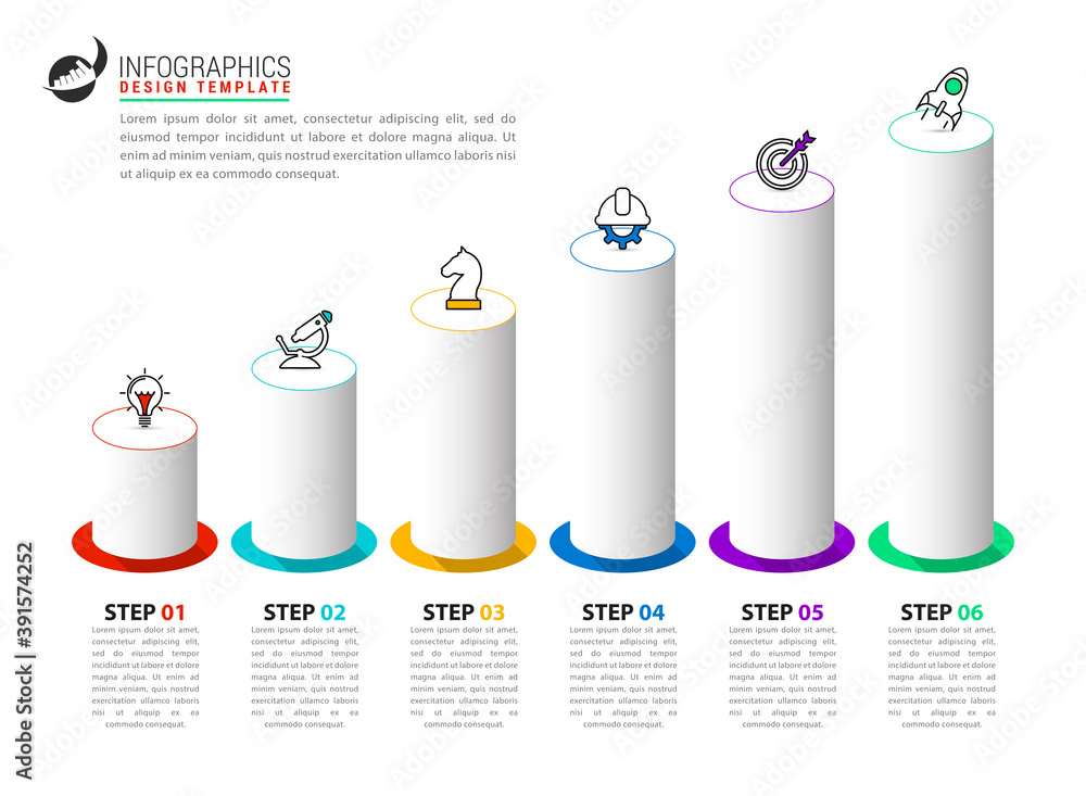 Infographic design template. Creative concept with 6 steps Infographic design template. Creative concept with 6 steps