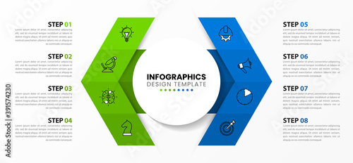 Infographic design template. Creative concept with 8 steps