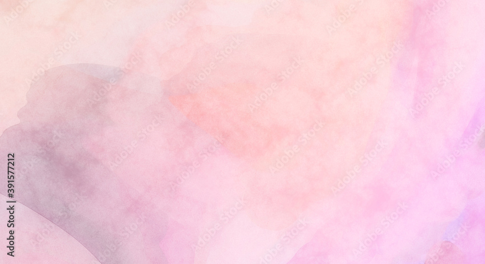 Fototapeta premium Watercolor abstract painting with pastel colors. Soft color painted illustration of calming composition for poster, wall art, banner, card, book cover or packaging. Modern brush strokes painting.