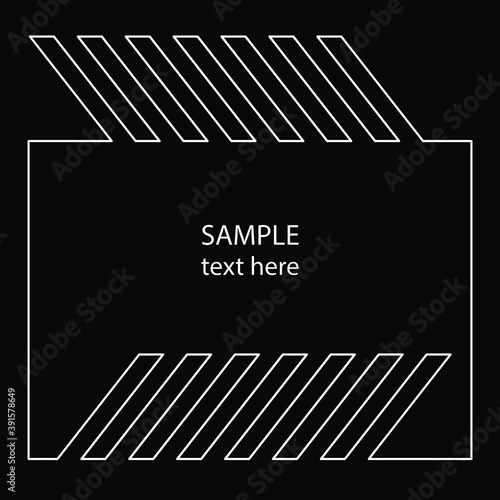 White continuous line abstract frame. Vector illustration. Trendy design element for frame, logo, tattoo, sign, banners, web, prints, posters, template, pattern and abstract background