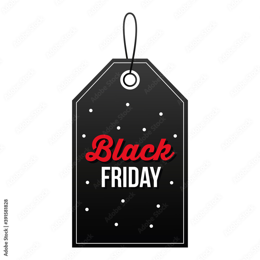 Black friday lettering in a black card