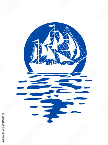 Silhouette Design Segelschiff 