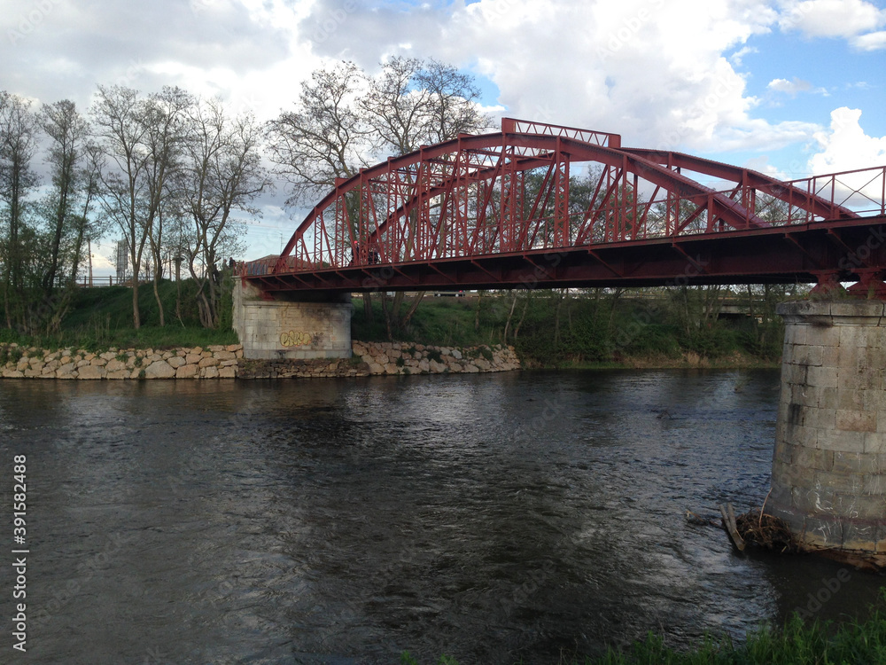 Naklejka premium bridge over the river