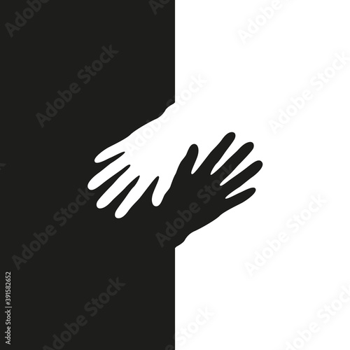 black and white human hand isolated vector illustration EPS10