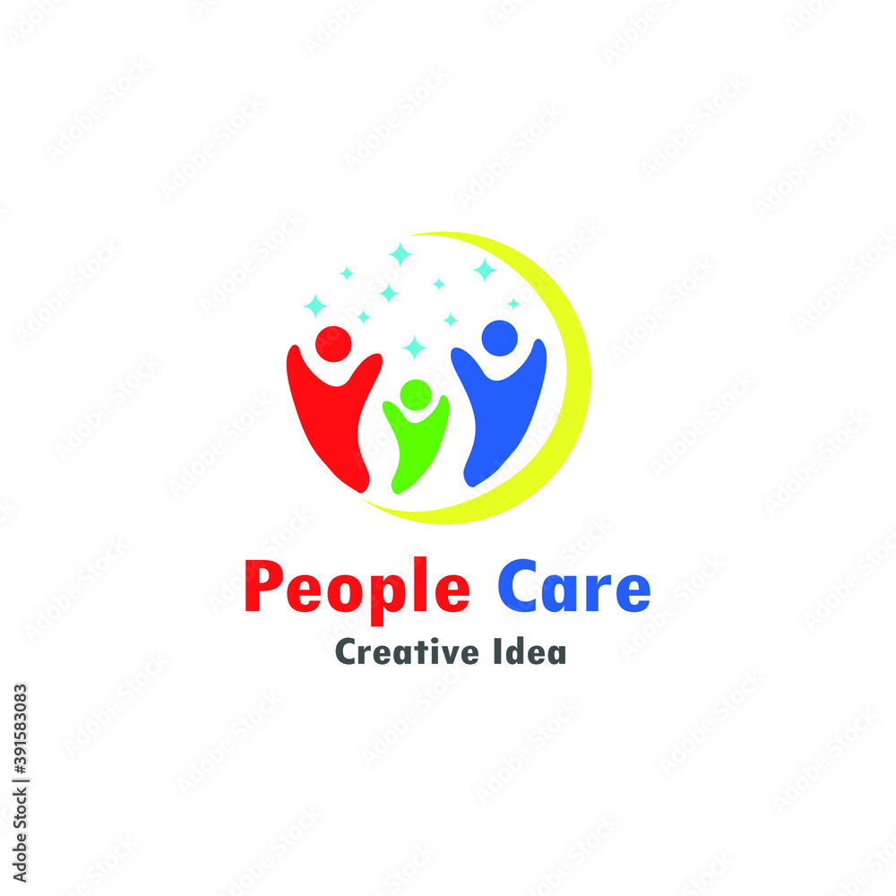 People Care Logo template vector icon