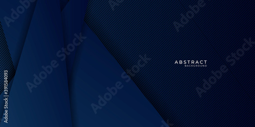 Abstract template dark blue luxury premium background with luxury triangles pattern and gold lighting lines.  Blue gold business corporate modern concept