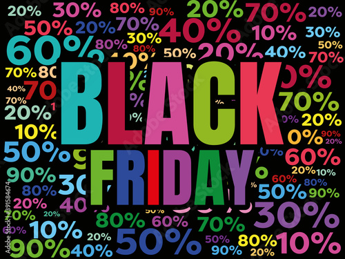 Black Friday sale color Background with small percent.