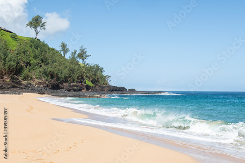 Empty beach in Kauai