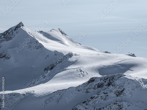 Blick auf Zufallspitze und Monte Cevedale von der Madritschspitze