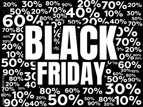 Black Friday sale  background with small percent.