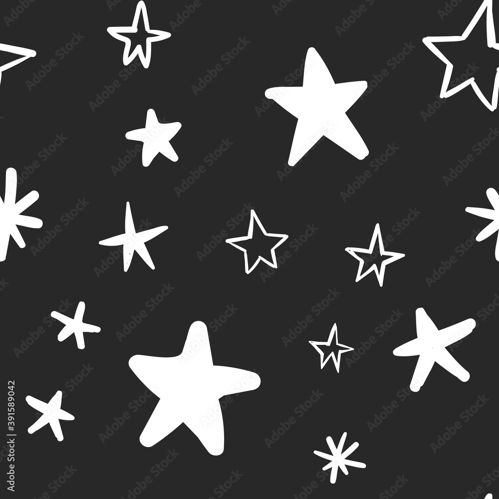 Star doodles seamless pattern. Hand drawn stars. Vector collection. Star doodles seamless pattern. Hand drawn stars. Vector collection.