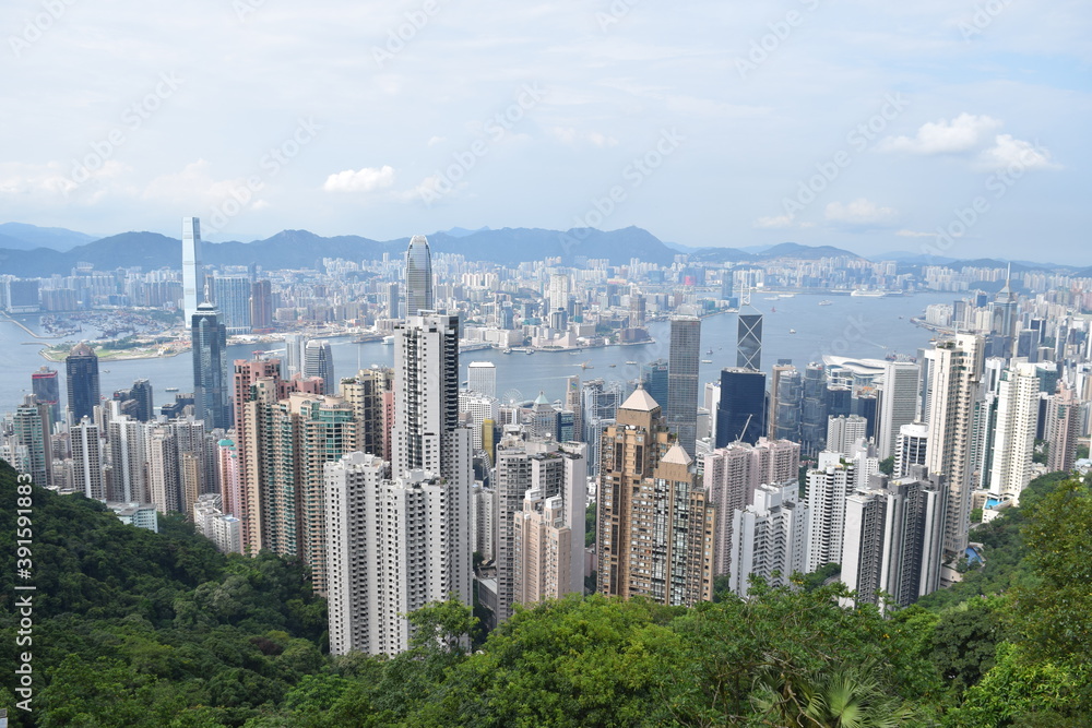 Obraz premium Hong Kong skyline from Victoria Peak, China