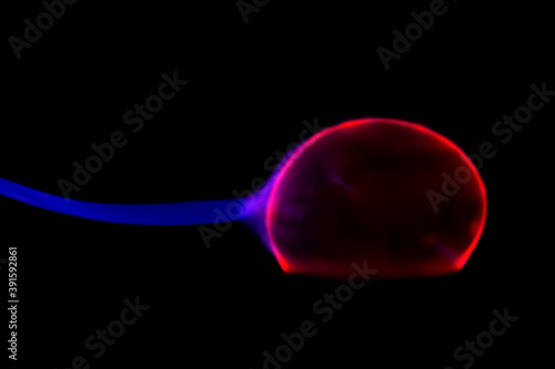 Konstfotografi Abstract line of bright plasma lightning in inert gas