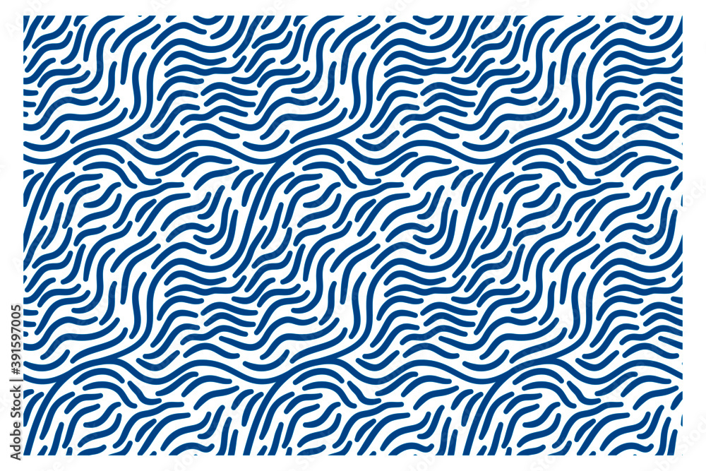 Seamless pattern of blue waves. Design for backdrops with sea, rivers or water texture.