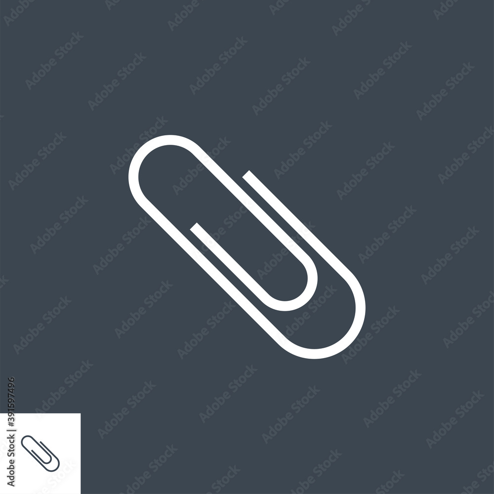 Paper Clip Thin Line Vector Icon. Flat icon isolated on the black background. Editable EPS file. Vector illustration. Paper Clip Thin Line Vector Icon. Flat icon isolated on the black background. Editable EPS file. Vector illustration.