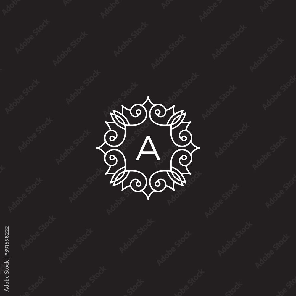 Initials a, logo template with a golden style color for the company Initials a, logo template with a golden style color for the company