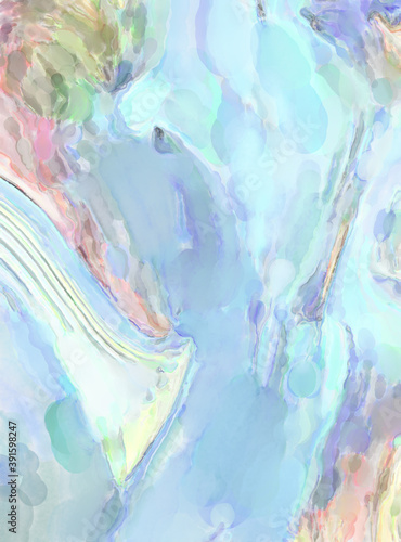 Fototapeta Naklejka Na Ścianę i Meble -  Modern art painting. Artistic watercolored backdrop material. Unique watercolor random pattern. Creative abstraction. Digital texture wallpaper. 2d illustration.