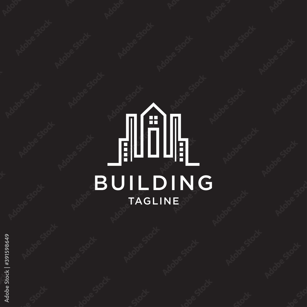 Fototapeta premium Building linear logo design templates.