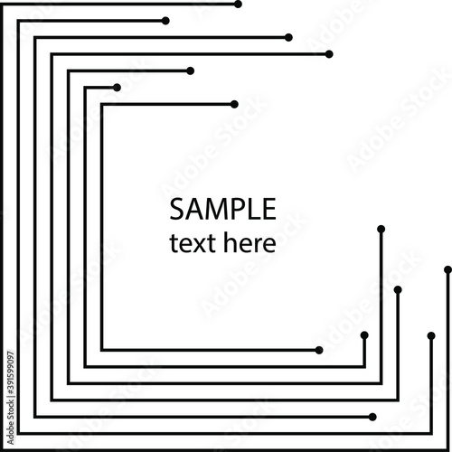 Black abstract square frame. Vector illustration. Trendy design element for frame, logo, tattoo, sign, banners, web, prints, posters, template, pattern and abstract background