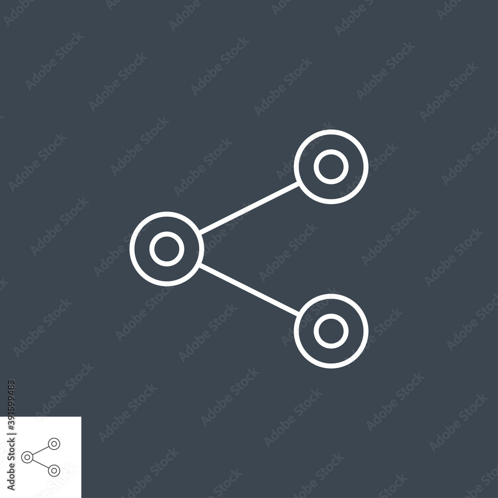 Share Related Vector Thin Line Icon. Isolated on Black Background. Editable Stroke. Vector Illustration. Share Related Vector Thin Line Icon. Isolated on Black Background. Editable Stroke. Vector Illustration.