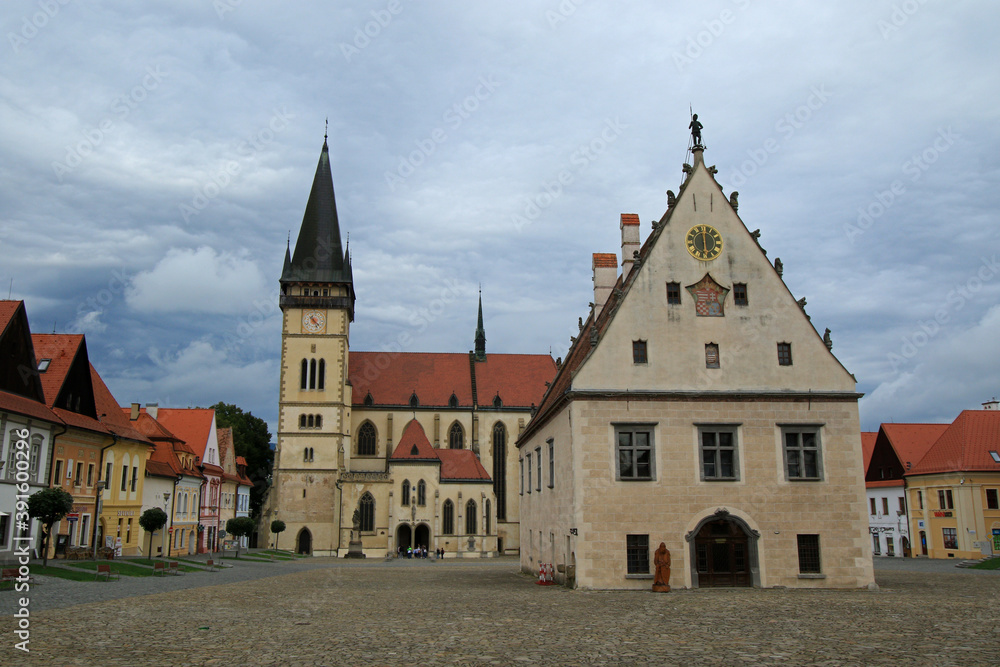 Fototapeta premium The Town Hall Square in Bardejov, Slovakia