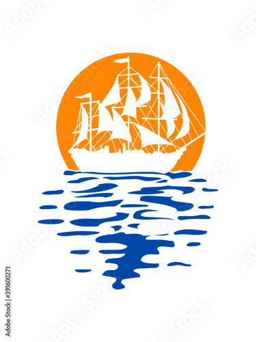 Design Segelschiff Silhouette 