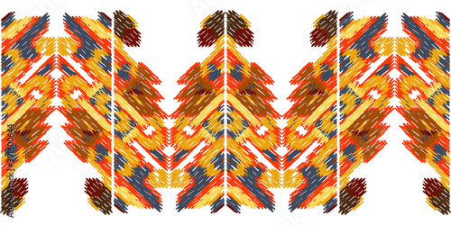 Drapery curves pagan tripe seamless pattern. Indian old surface background. Vector ornament.