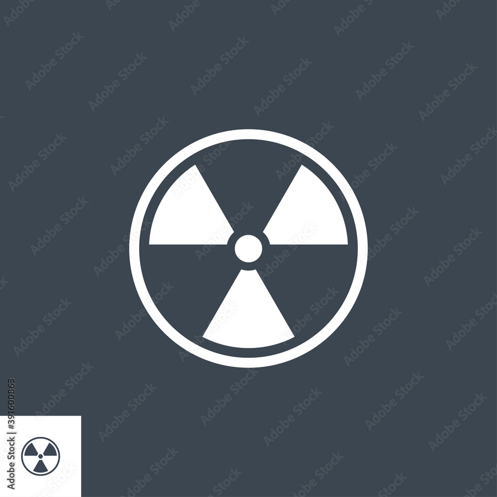 Radioactive related vector glyph icon. Isolated on black background. Vector illustration. Radioactive related vector glyph icon. Isolated on black background. Vector illustration.