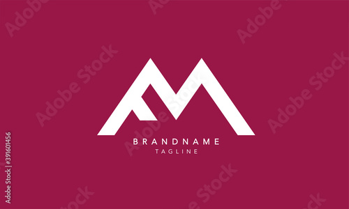 Alphabet letters Initials Monogram logo FM, MF, F and M