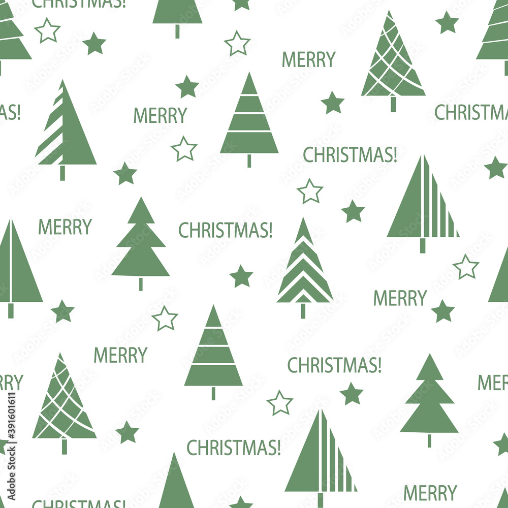 Seamless pattern for the winter theme of Christmas and New Year. New Year tree, decorated with festive garlands and stars. For paper, cover, fabric, gift wrapping Seamless pattern for the winter theme of Christmas and New Year. New Year tree, decorated with festive garlands and stars. For paper, cover, fabric, gift wrapping