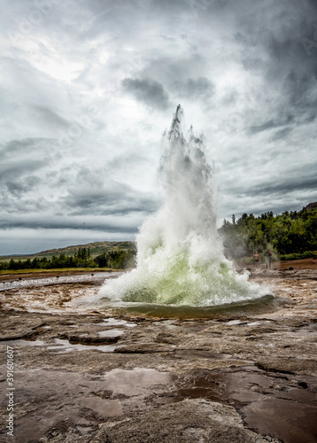 The Great Geyser in Iceland erupting