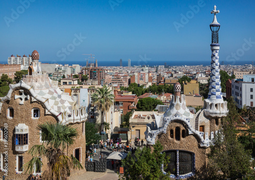 View across Barcelona from Parc Guell.