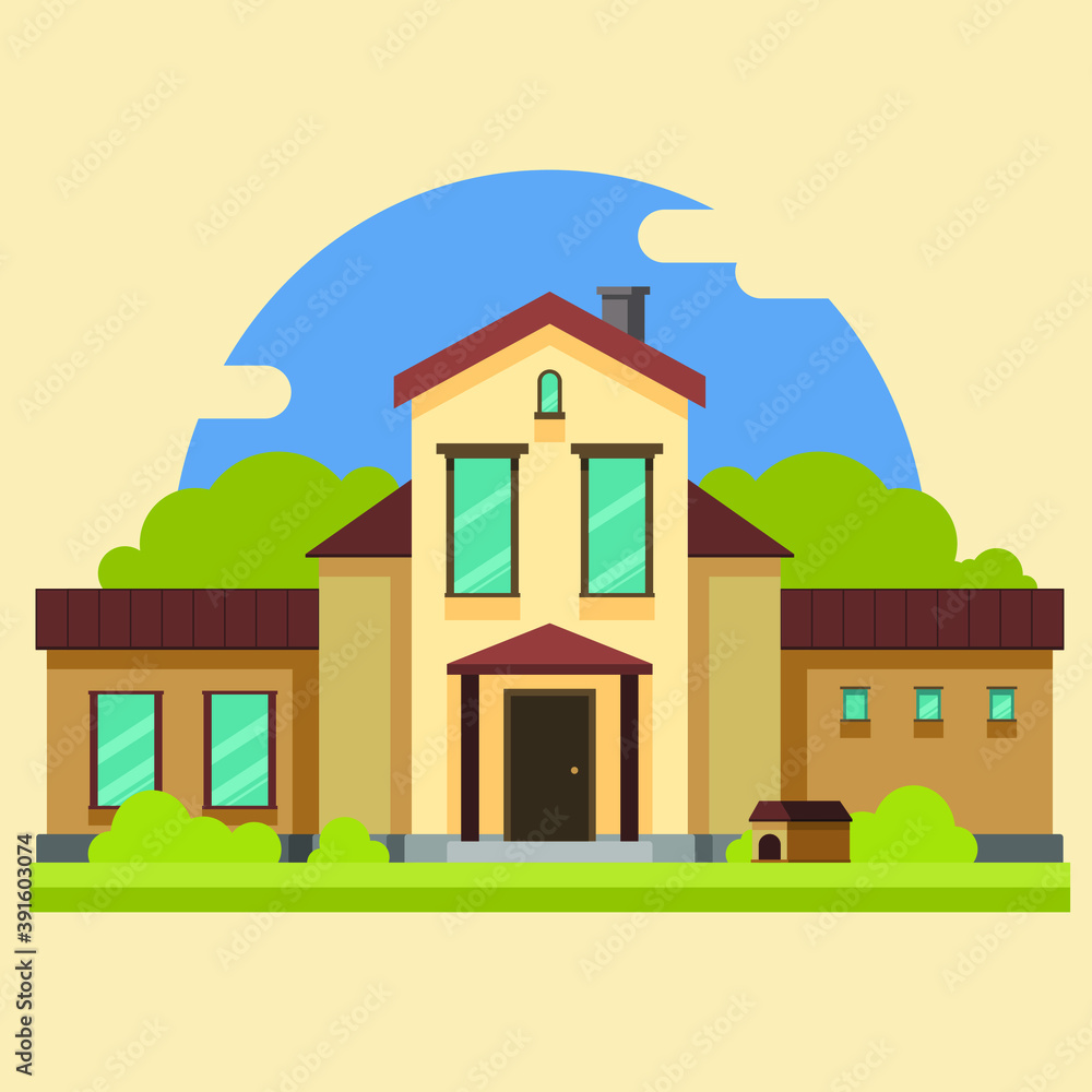 Vector graphics.Building, house, residential structure
