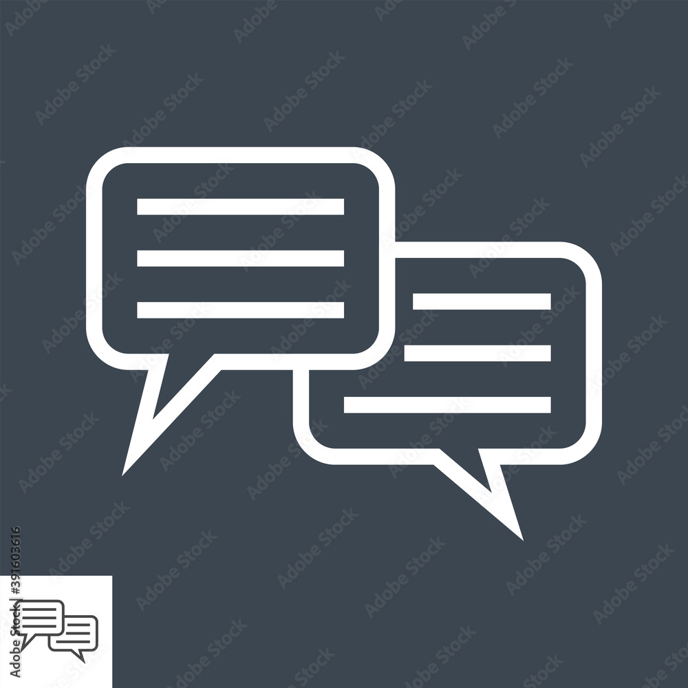 Speech Bubble Thin Line Vector Icon. Flat icon isolated on the black background. Editable EPS file. Vector illustration.. Speech Bubble Thin Line Vector Icon. Flat icon isolated on the black background. Editable EPS file. Vector illustration..