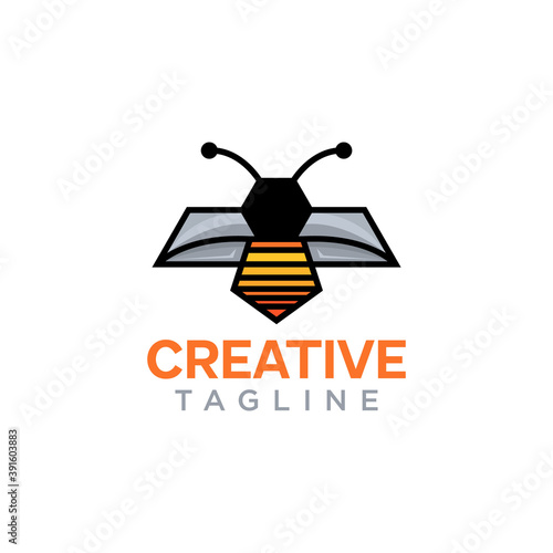 Bee logo. creative animal design vector template