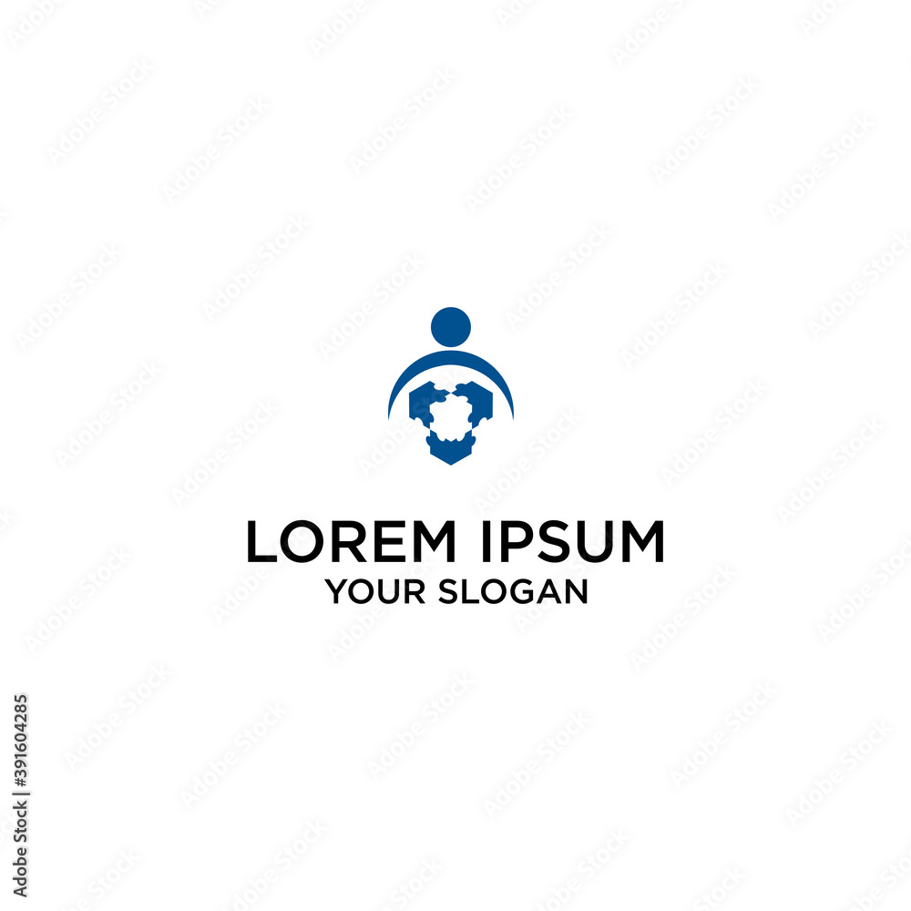 company logo with human symbol with modern shape concept