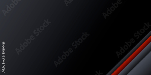 Black red abstract presentation background with 3D overlap layer and copy space for text