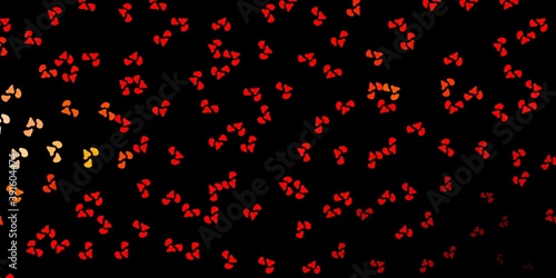 Dark red, yellow vector pattern with abstract shapes.