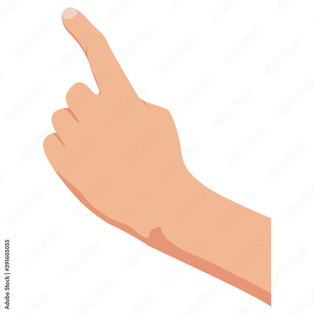 Pointing hand. Hand touch. Isolated on white. Flat style. Easy to edit. White background. Vector Illustration Pointing hand. Hand touch. Isolated on white. Flat style. Easy to edit. White background. Vector Illustration