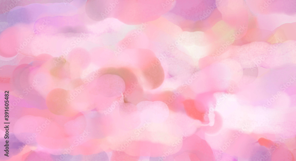 Fototapeta premium Modern brush strokes painting. Watercolor abstract painting with pastel colors. Soft color painted illustration of calming composition for poster, wall art, banner, card, book cover or packaging.