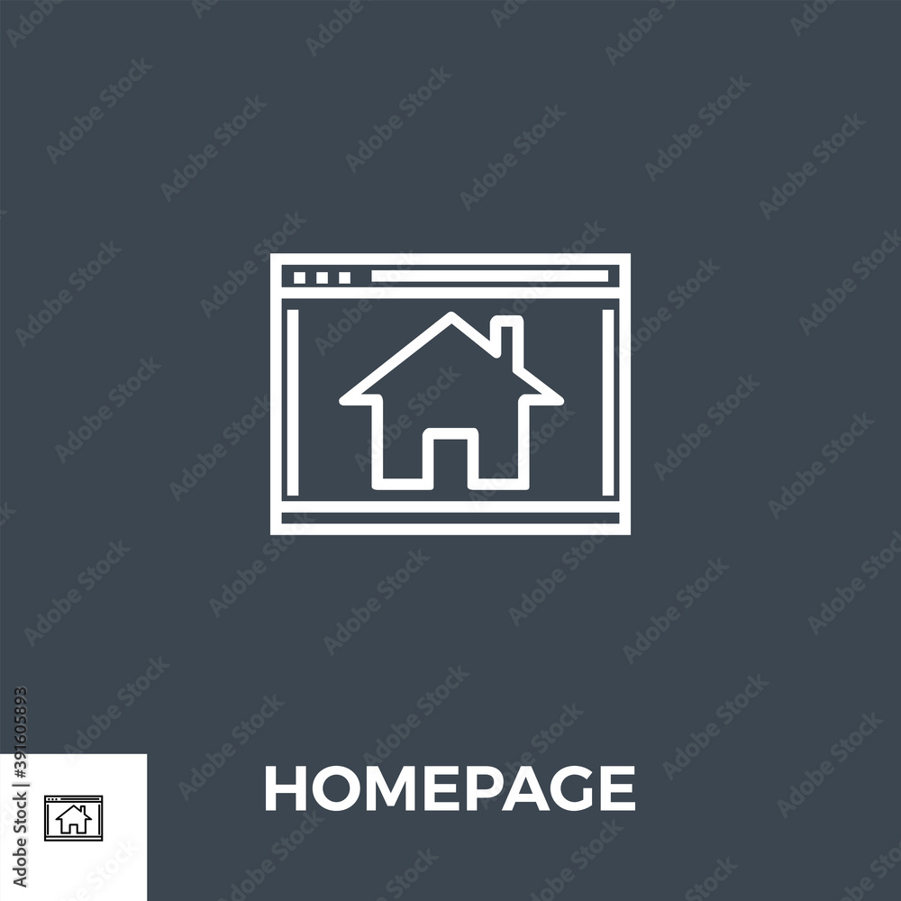 Homepage Related Vector Thin Line Icon. Isolated on Black Background. Vector Illustration. Homepage Related Vector Thin Line Icon. Isolated on Black Background. Vector Illustration.
