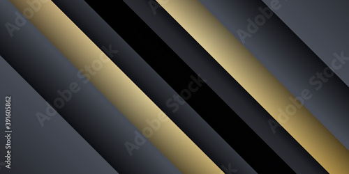 Gold black grey abstract presentation background. Vector illustration