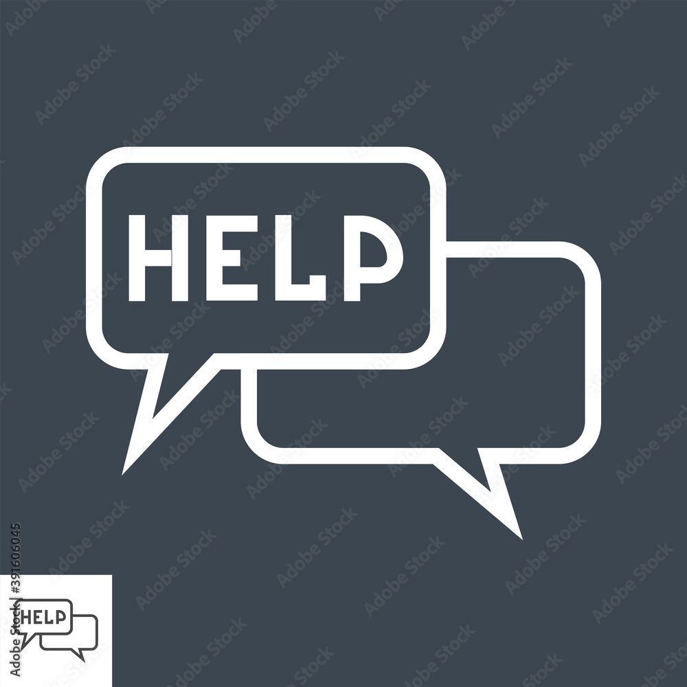 Help Thin Line Vector Icon. Flat icon isolated on the black background. Editable EPS file. Vector illustration. Help Thin Line Vector Icon. Flat icon isolated on the black background. Editable EPS file. Vector illustration.