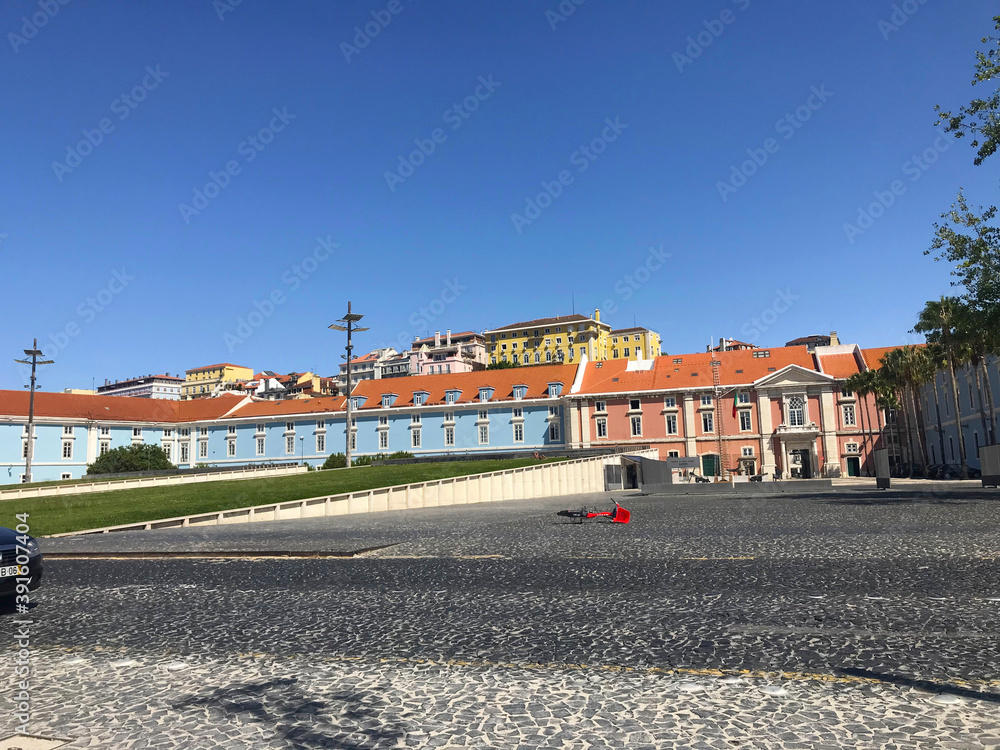 street in the downtown of Lisbon Portugal