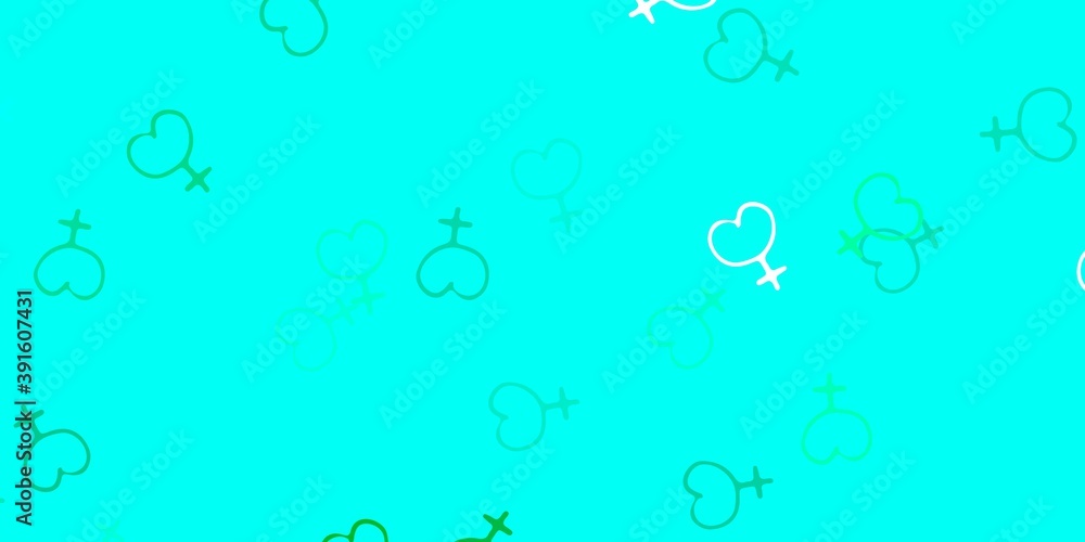 Light Green vector pattern with feminism elements. Light Green vector pattern with feminism elements.