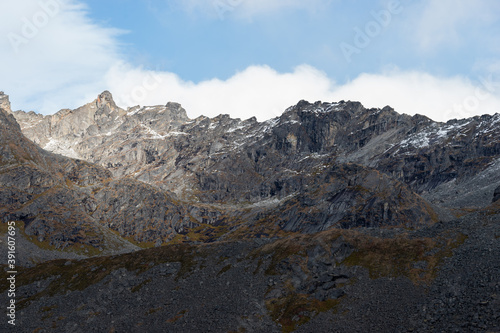 mountains in the snow