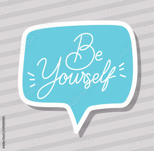 be yourself lettering with colors